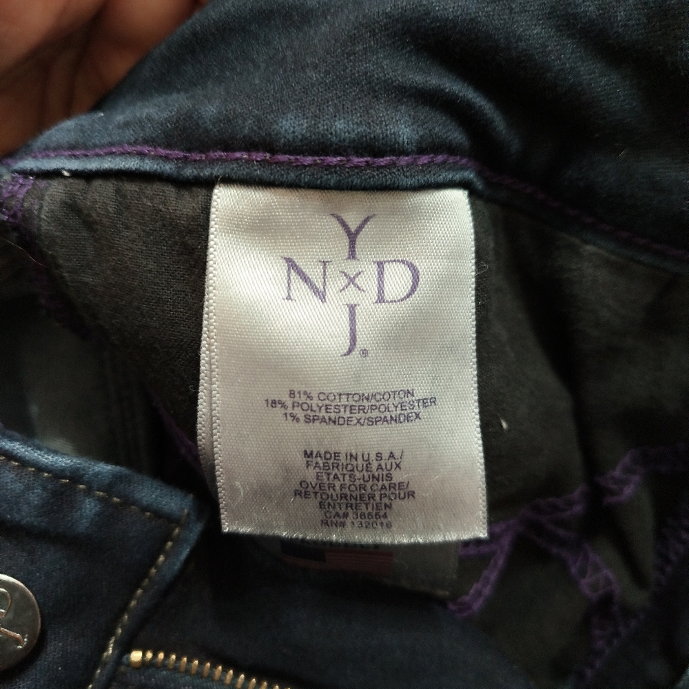 NYDJ 6 Petite Lift Tuck Indigo Blue Dark Wash Jeggings Made in USA Skinny Jeans - Picture 8 of 16